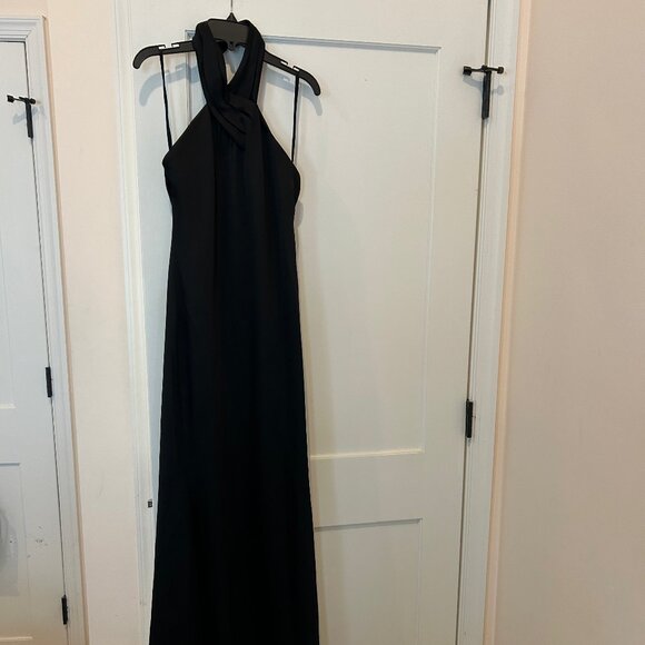 BHLDN Black Halter Sleeveless Cocktail Gown - Picture 3 of 3